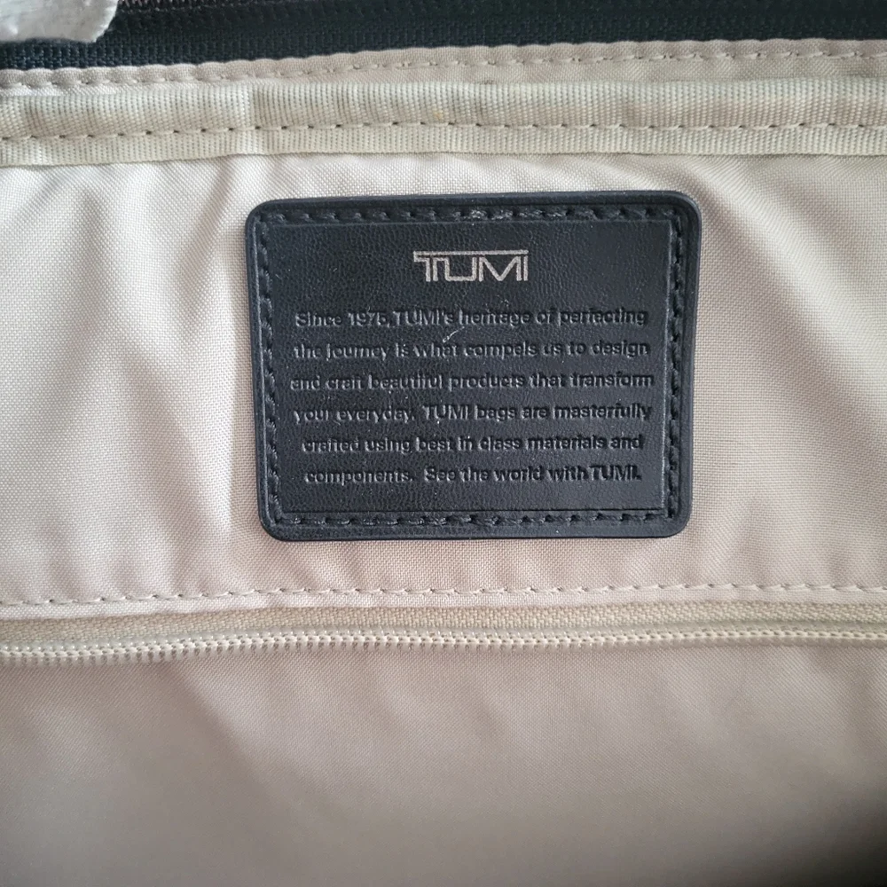 TUMI Charcoal Laptop Briefcase with Red Accents